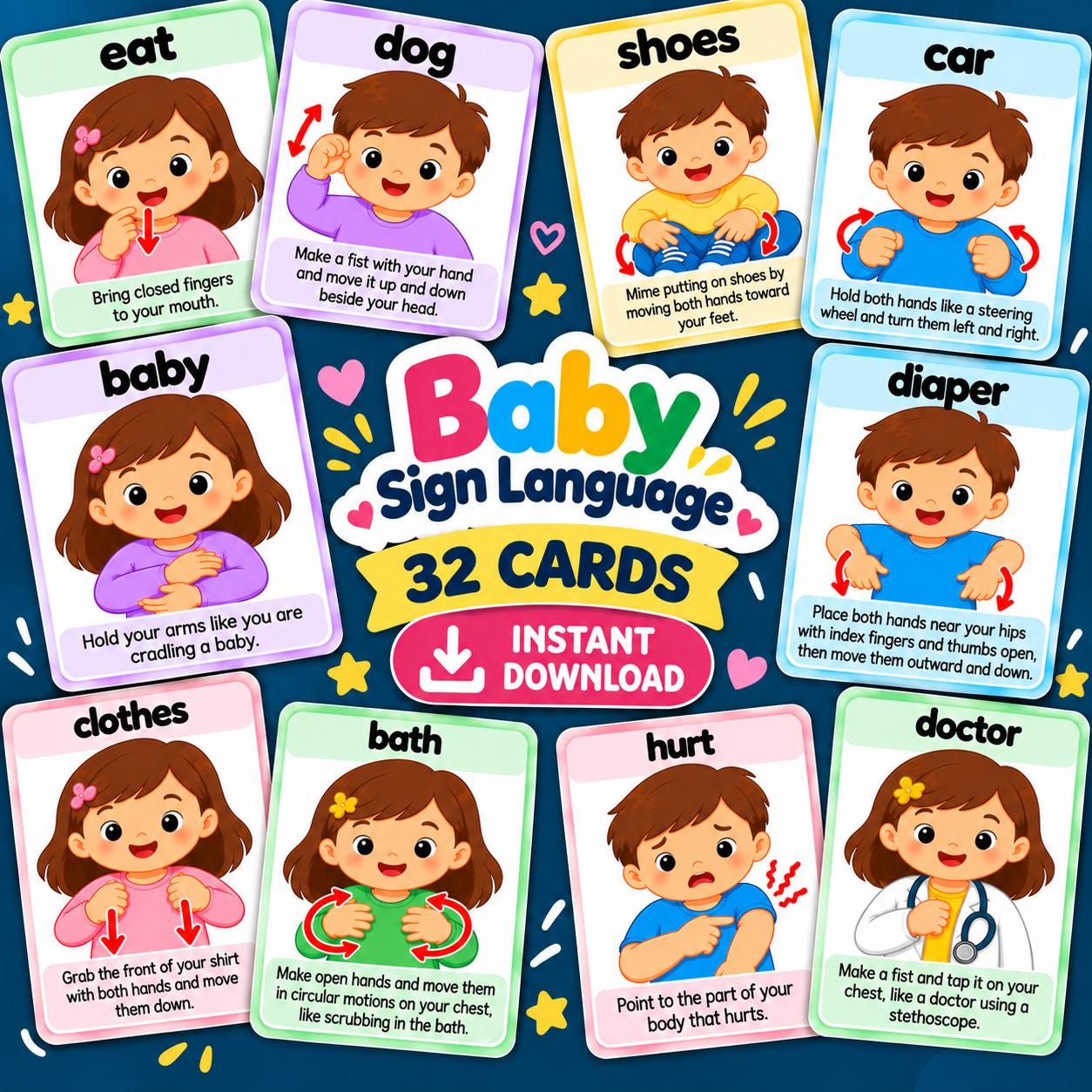 Asl Common Words Classroom - Etsy