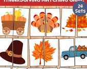 Thanksgiving Matching Game: Montessori Toddler Activity (Printable PDF & JPG)