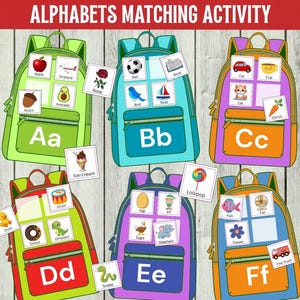 Alphabets Matching Activity, Toddler Matching Game, ABC Sorting Game, Montessori, ABC Preschool Learning, Letter Matching,Kindergarten Pre-k