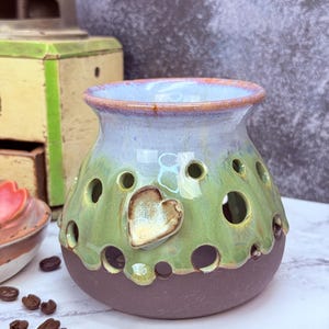 Ceramic Tea Light Candle Holder, Warm Glow Lantern, Handmade Pottery, Cozy Home Decor, Romantic Lighting Gift, Rustic Accent