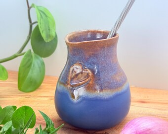 12oz Handmade Ceramic Salad Dressing Bottle with Whisk, Pottery Pourer, Oil Cruet, Unique Kitchen Gift, Heart Detail