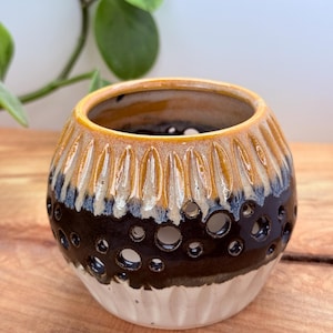 Ceramic Tea Light Candle Holder, Warm Glow Lantern, Handmade Pottery, Cozy Home Decor, Romantic Lighting Gift, Rustic Accent