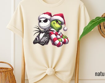 Jack Skellington & Grinch Christmas Shirt – Funny Holiday Tee