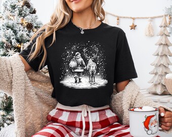 White Christmas Winter Scene DTF Transfer, Christmas Iron On Transfer, Ready To Press Design