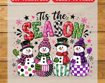 Tis The Season DTF Transfer, Christmas Iron On Transfer, Ready To Press Design