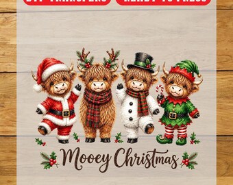 Merry Christmas Character Crew DTF Transfer, Christmas Iron On Transfer, Ready To Press Design
