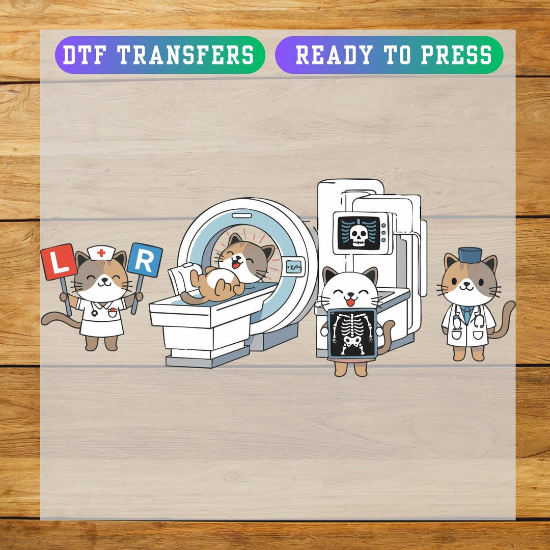 Radiology Cat DTF Transfer, MRI CT Scan, Funny X-ray Nurse Decal - Etsy