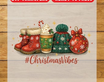 Christmas Vibes Gifts DTF Transfer, Christmas Iron On Transfer, Ready To Press Design