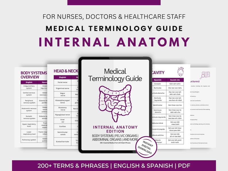 Medical Study Guide Internal Anatomy Nursing & Medical Study Guide, English–spanish Medical ...