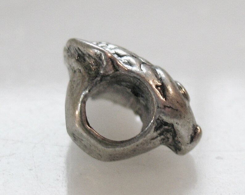 Vintage Euro Charm Bead Silver Tone FISH Free Shipping