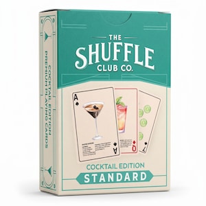 Cocktail Recipe Playing Cards Deck – Illustrated 52 Drink Recipes, Bartender Gift & Party Game