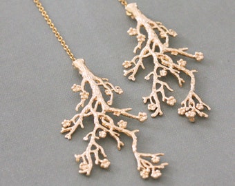 Ornate Gold Branch Earrings