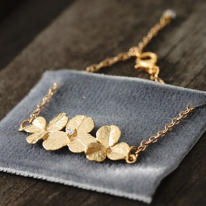 Gold Flower and Rhinestone Bracelet image 2