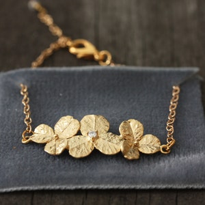 Gold Flower and Rhinestone Bracelet image 1