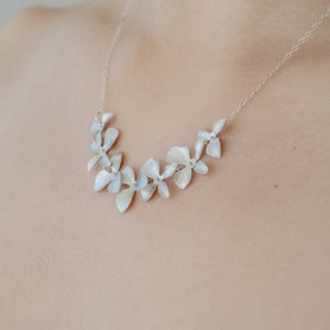 Bridesmaid Silver Orchid Necklace image 2