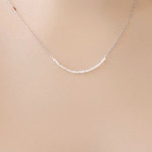 Tiny Freshwater Pearl Silver or Gold Necklace