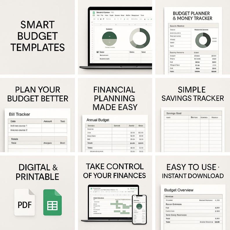 Smart Budget Templates Google Sheets & PDF Etsy