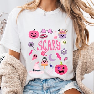 Cute Ghost Shirt, Comfort Colors Halloween Shirt, Halloween Gift, Cute Autumn Spooky Season, Spooky Season Shirt, Pink Halloween