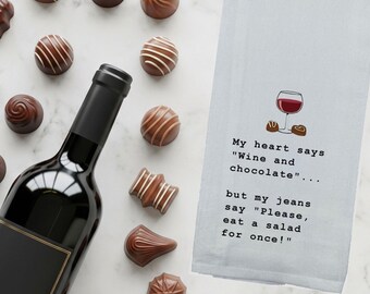 Funny Wine Tea Towel | Wine Lover Gift | Hostess Gift | Funny Kitchen Towel | Wine Gift For Her | Kitchen Decor | Gift For Wine Drinkers