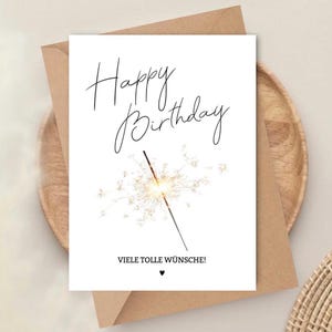 Schlichte Grußkarte Geburtstag mit deutscher Aufschrift