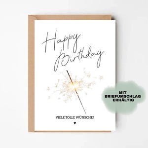 Elegante Geburtstagskarte Happy Birthday minimalistisch