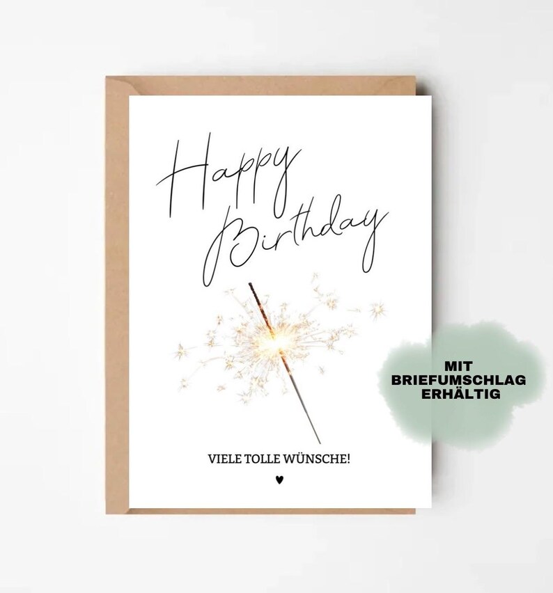 Elegante Geburtstagskarte Happy Birthday minimalistisch