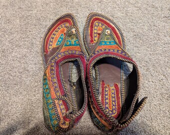 Sandalia Mojari, Jutti tradicional Punjabi, talla 8, nueva sin etiquetas