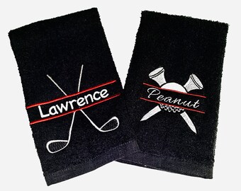 Personalized Golf towel | Embroidered towel | Custom towel | Golf club | golfer gift | gift for him her | golf accessories | Gift for dad