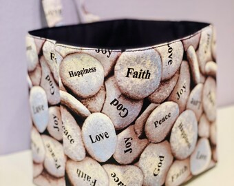 Positive message basket | cloth gift basket | fabric gift basket | spiritual bucket bin | storage basket |inspirational basket