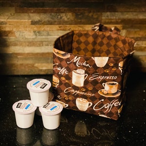 Reversible Fabric Cube Basket: Handmade Cotton Storage Organizer