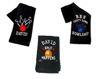 Personalized Embroidered Bowling Towel: Custom Cotton Gift