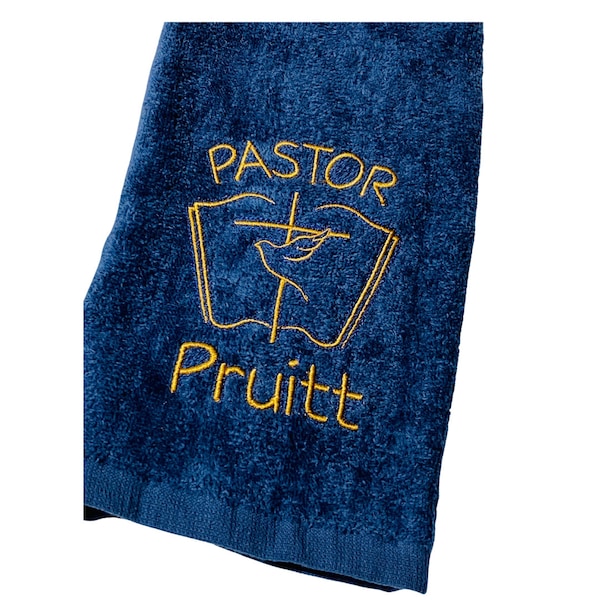 Personalized ministry towel, custom pastor towel, embroidered towel gift, reverend anniversary gift, preacher towel, prophetess present