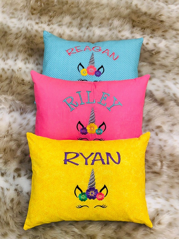 Personalized Unicorn Pillows 12x16 Embroidered Pillows Etsy