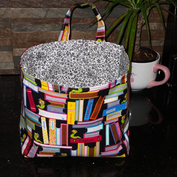 Fabric Cube Basket: Handmade Cotton Storage Organizer - clearance item