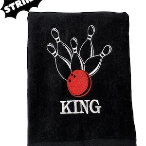 Personalized bowling towel, embroidered gift for bowling lover,