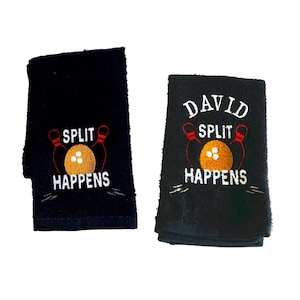 Personalized embroidered bowling towel, custom bowling towel, gift for bowler, bowling team towels, premium cotton towel, shammy towel,