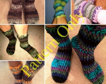 CROCHET PATTERN ONLY | Thick Warm Crochet Sock pattern | easy crochet pattern | crochet instructions | beginner crochet project