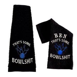 Personalized embroidered bowling towel, custom bowling towel, gift for bowler, bowling team towels, premium cotton towel, shammy towel,