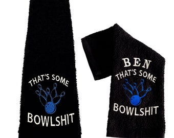 Personalized embroidered bowling towel, custom bowling towel, gift for bowler, bowling team towels, premium cotton towel, shammy towel,