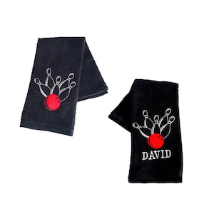Personalized embroidered bowling towel, custom bowling towel, gift for bowler, bowling team towels, premium cotton towel, shammy towel