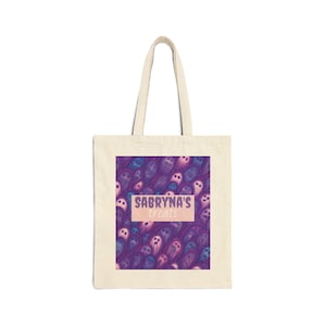 Personalized Trick or Treat Halloween Cotton Canvas Tote Bag, Halloween Candy Bag, Custom Halloween Tote, Halloween Trick or Treat Bag,