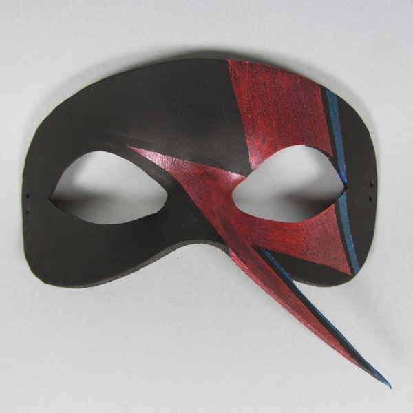 David Bowie Inspired Black Leather Reverse Mask , Unisex