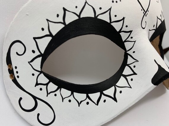 Jour Du Masque Noir Et Blanc De Fleur De Lotus Mort Unisex