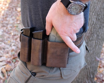 Leather Tactical Rifle/Pistol Magazine Pouch MOLLE