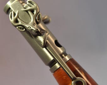 Antique Pewter Bolt Action Deer Hunter Pen in "Jupiter Glow" Acrylic