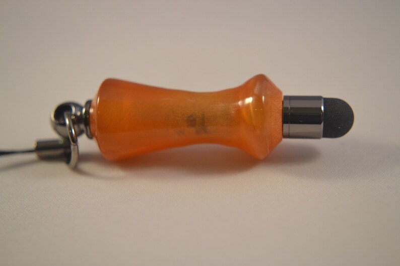 Mini Stylus in Swirled Honey Gold Acrylic with Gun Metal Accents