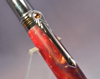 Art Deco Style Pen in Distinctive Violet Blast Acrylic