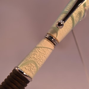 Hand Crafted &quot;Cool Mint Water&quot; Acrylic Pocket Stylus with Chrome Plating
