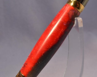 Elegant Sierra Pen in "Red and Blue Swirls" Plated in Gun Metal and Lifetime Gold Plating