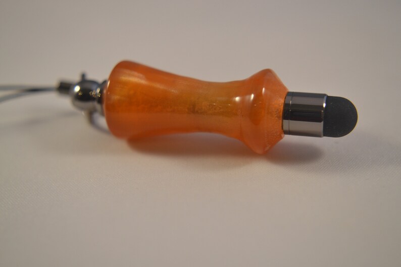 Mini Stylus in Swirled Honey Gold Acrylic with Gun Metal Accents